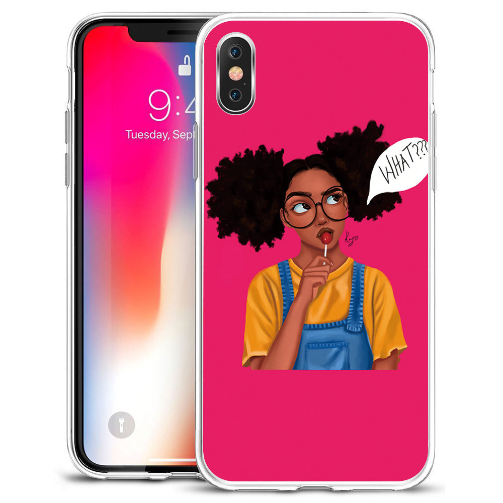 Wholesale Fashion Hand Drawn Girl TPU Phone Cases